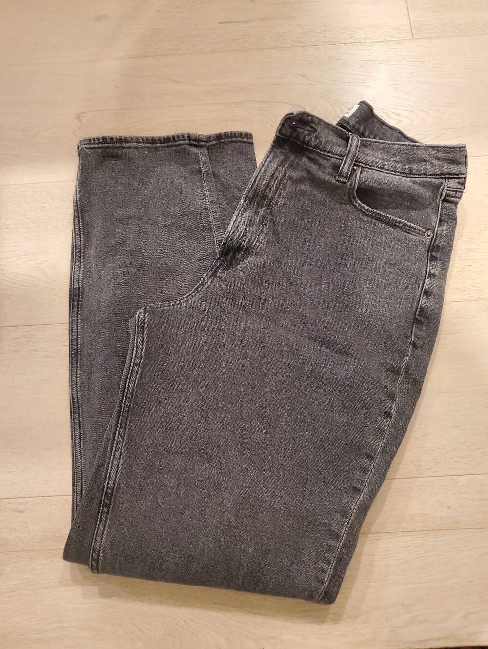 Abercrombie slim straight ultra high rise Curve Love Black fade wash